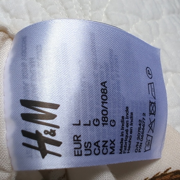 H&M Tropical Coconut Print Mens Button Shirt Size L - Picture 2 of 6